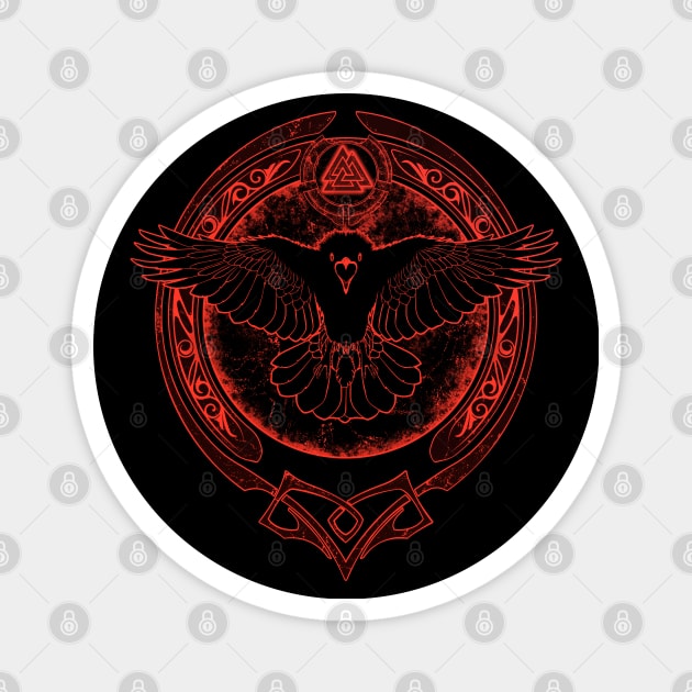 Viking Raven and Valknut Symbol Magnet by NicGrayTees